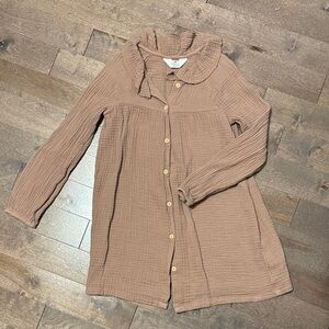 H&M Flounced Muslin Button-Up Cotton Dress Size 9-10